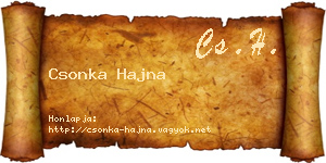 Csonka Hajna névjegykártya