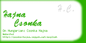 hajna csonka business card